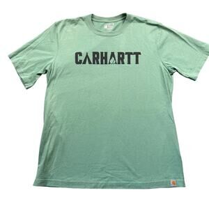 Carhartt Camping T-Shirt Men's Large Relaxed Fit Pastel Green Outdoors Gorpcore